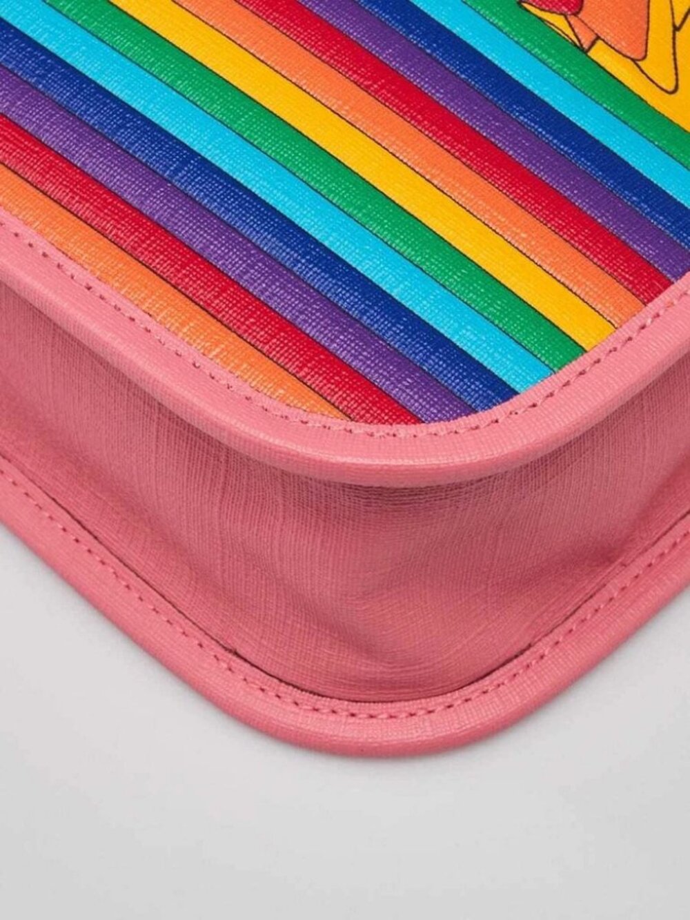 Gucci Pink/Yellow Coated Canvas Rainbow "Loved" Children's Tote Bag - Picture 4 of 12